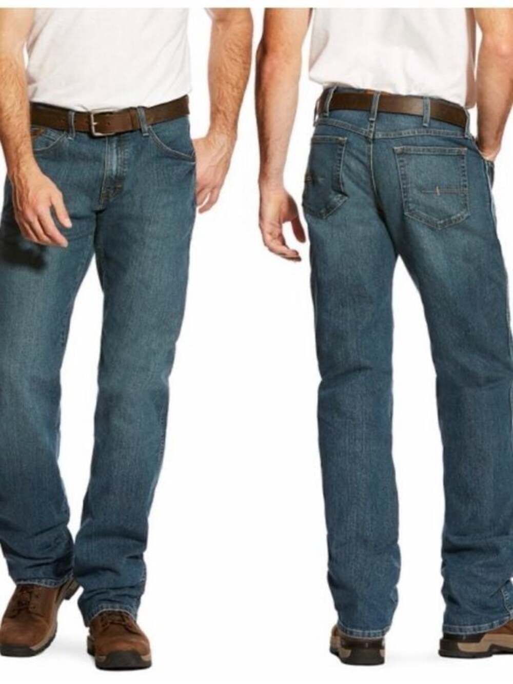 Ariat Rebar M4 Men's Relaxed Boot Jeans in Light Blue Denim